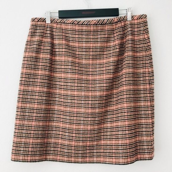 New! Talbots Petite Highland Wool Houndstooth Plaid A Line Skirt 16P - Picture 4 of 8